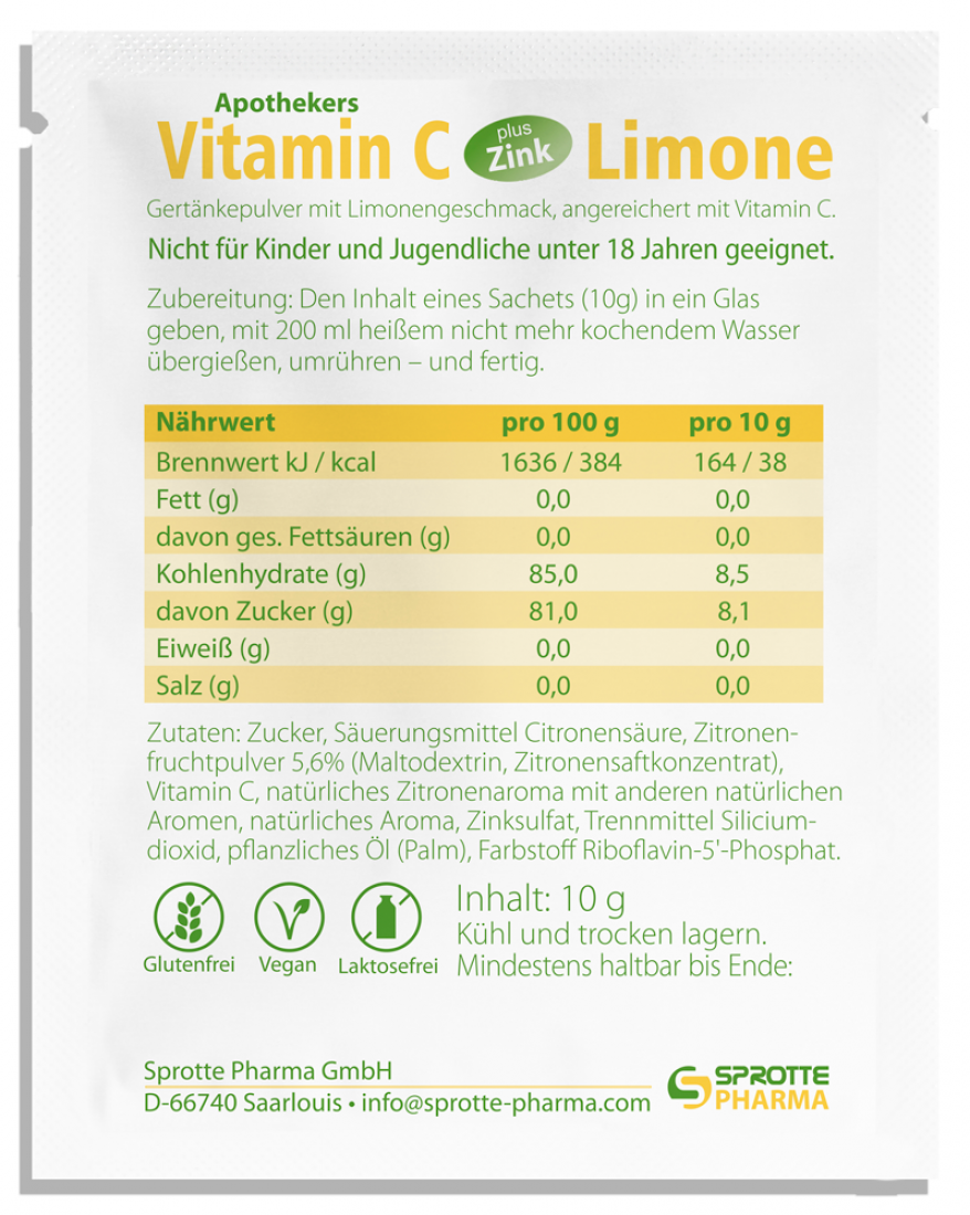 Apothekers Vitamin C + Zink Limone