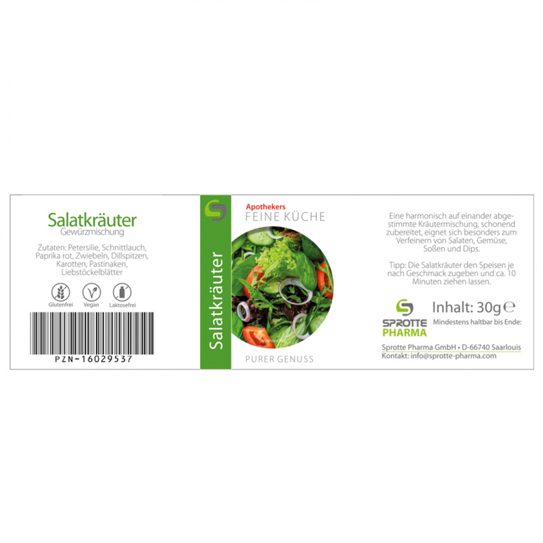 Apothekers Salatkräuter Gewürzmischung im Glas 30g